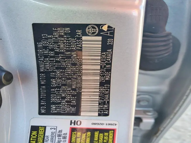 2014 TOYOTA COROLLA L  