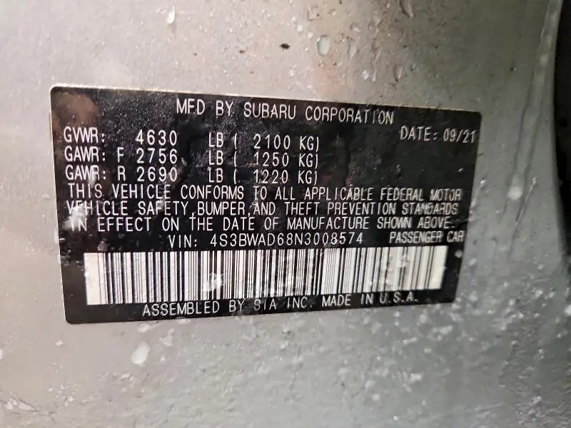 2022 SUBARU LEGACY PREMIUM  