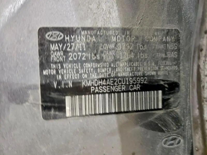 2012 HYUNDAI ELANTRA GLS  