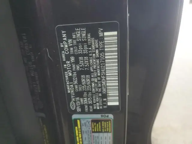 2017 HYUNDAI SANTA FE SE  