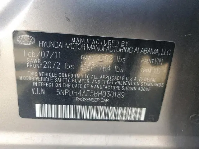 2011 HYUNDAI ELANTRA GLS  