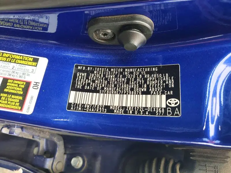 2015 TOYOTA COROLLA S PLUS  