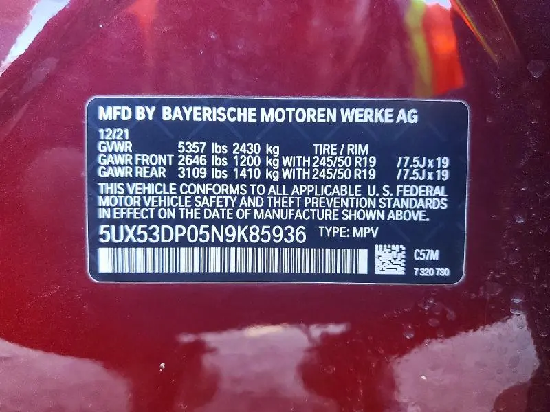 2022 BMW X3 XDRIVE30I  