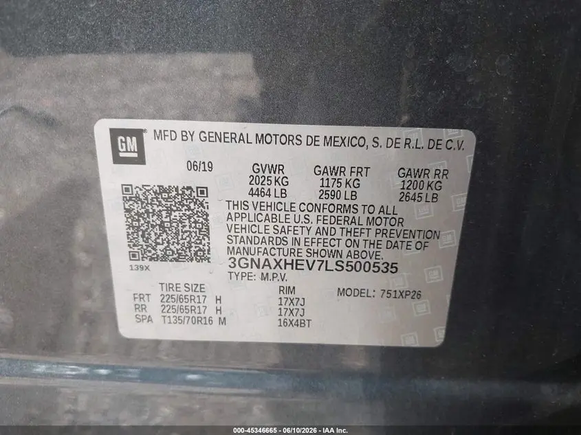 2020 CHEVROLET EQUINOX FWD LS