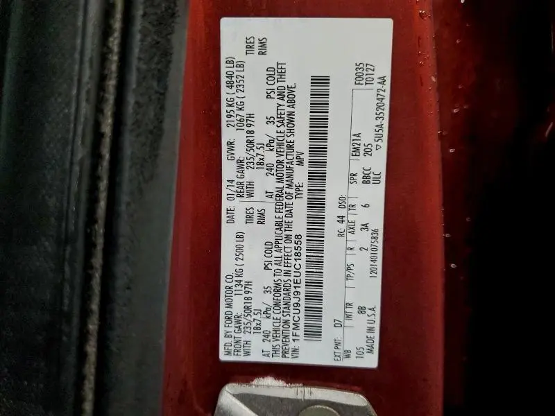 2014 FORD ESCAPE TITANIUM  