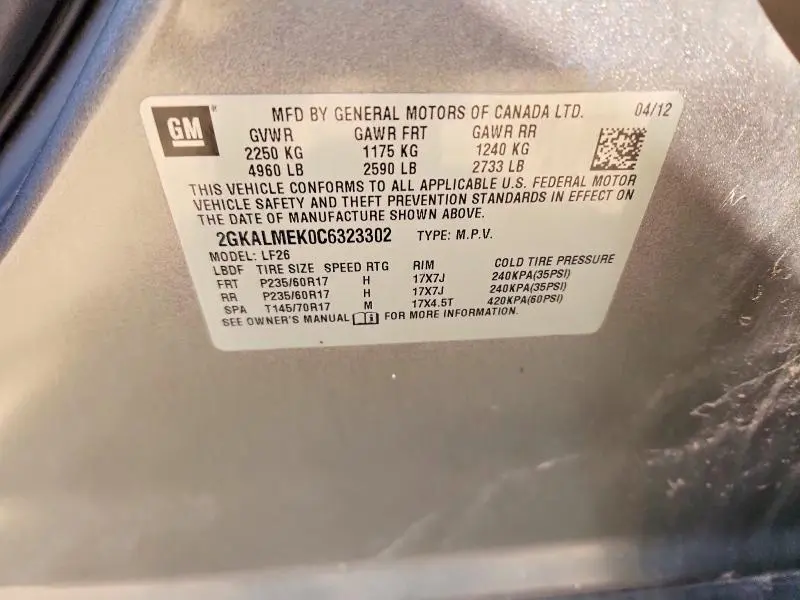 2012 GMC TERRAIN SLE  