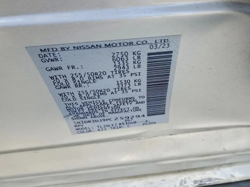 2023 NISSAN PATHFINDER PLATINUM  