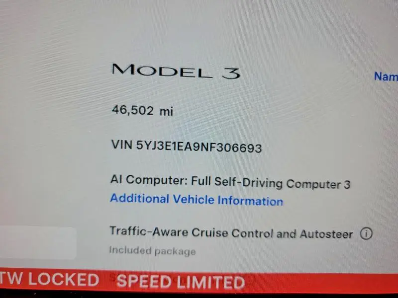 2022 TESLA MODEL 3   