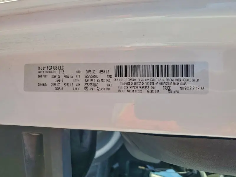 2015 RAM PROMASTER 1500 1500 STANDARD  