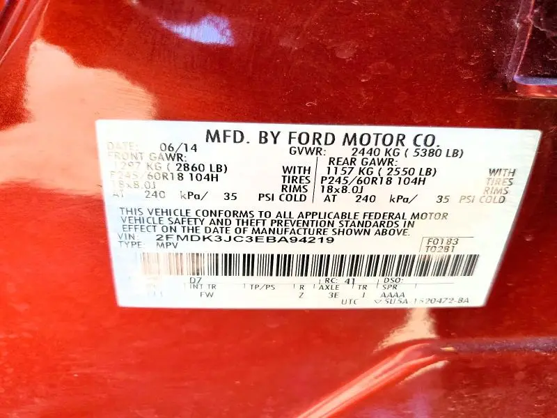 2014 FORD EDGE SEL  