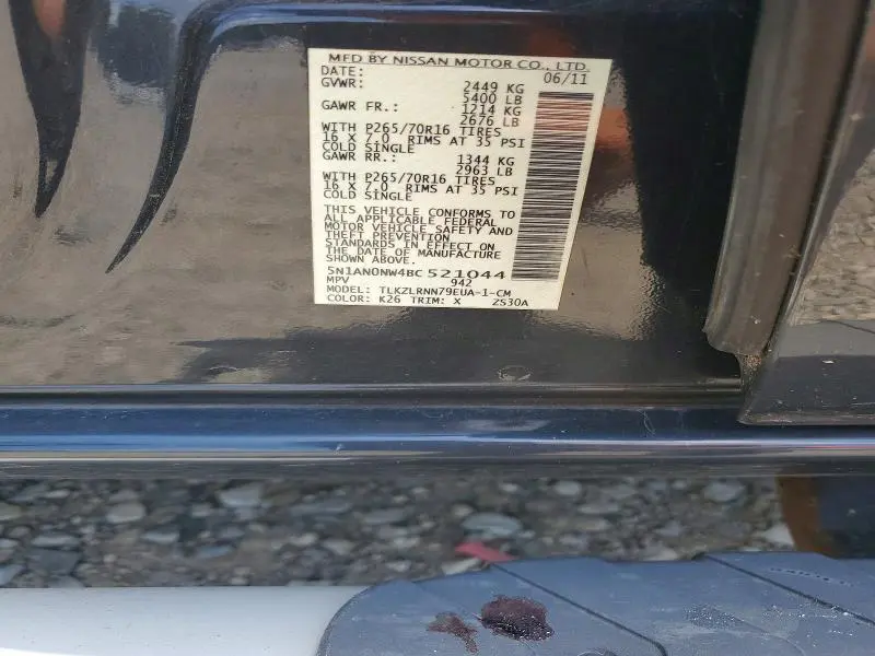 2011 NISSAN XTERRA OFF ROAD/S/SE  