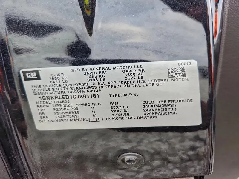 2012 CHEVROLET TRAVERSE LTZ  