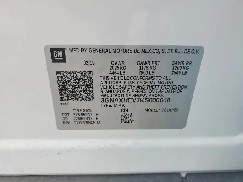 2019 CHEVROLET EQUINOX LS  