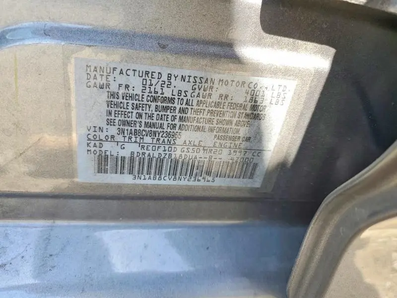 2022 NISSAN SENTRA SV  