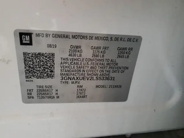 2020 CHEVROLET EQUINOX LT  