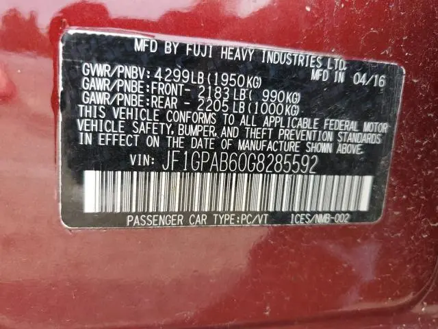 2016 SUBARU IMPREZA PREMIUM  
