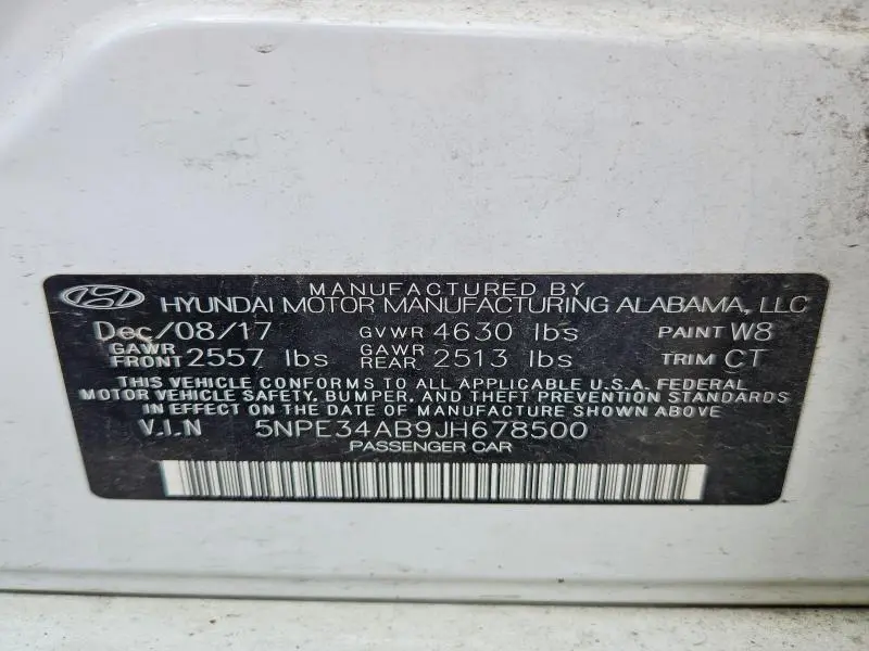 2018 HYUNDAI SONATA LIMITED 2.0T  