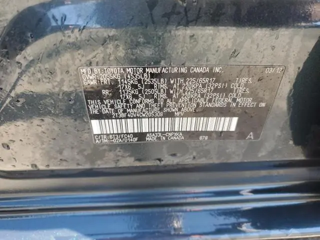 2012 TOYOTA RAV4   