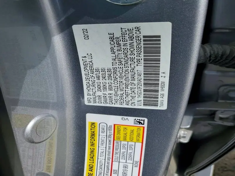 2022 HONDA ACCORD HYBRID SPORT  