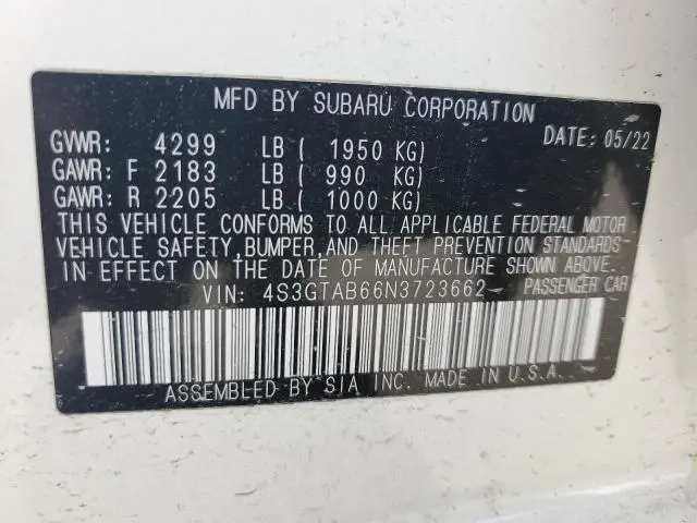 2022 SUBARU IMPREZA   