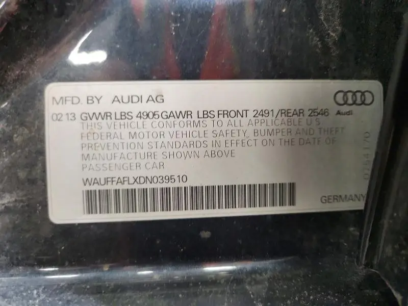 2013 AUDI A4 PREMIUM PLUS  