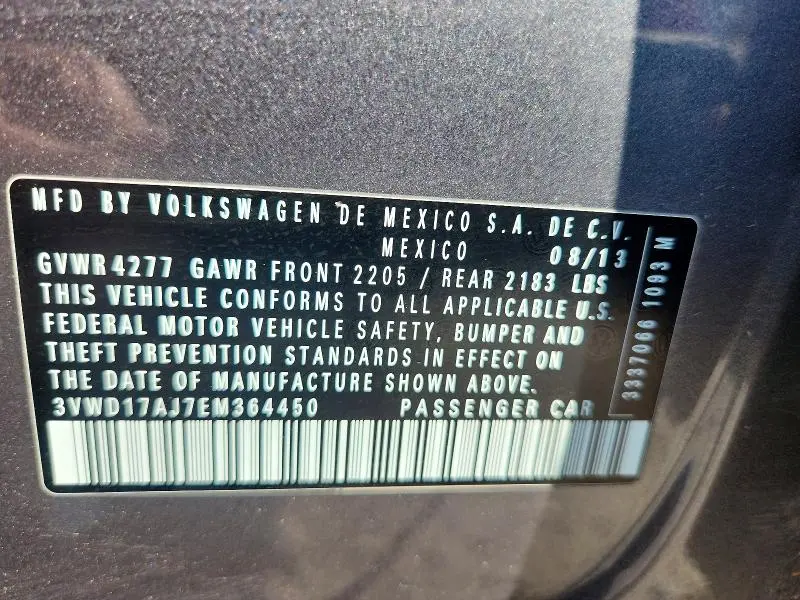 2014 VOLKSWAGEN JETTA SE  