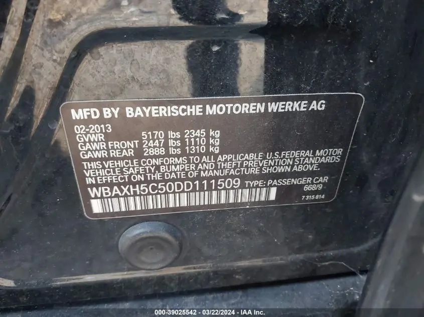 2013 BMW 528I XDRIVE