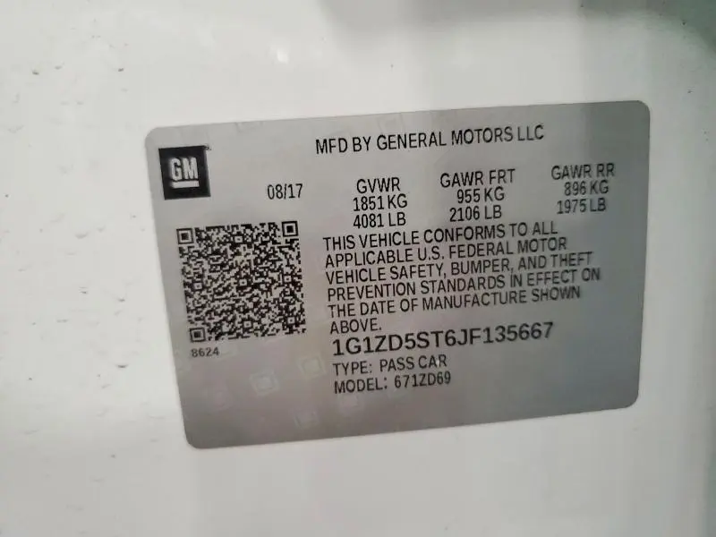 2018 CHEVROLET MALIBU LT  
