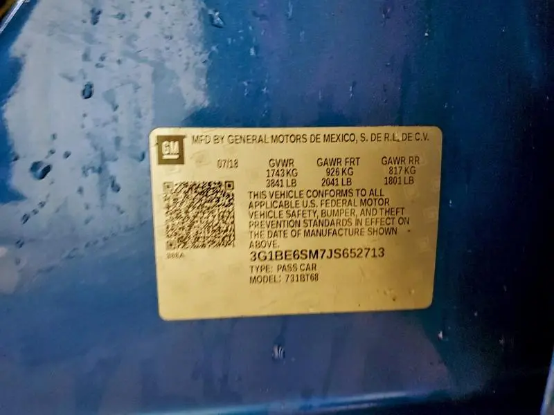 2018 CHEVROLET CRUZE LT  