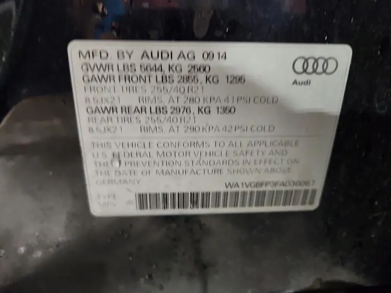 2015 AUDI SQ5 PRESTIGE  