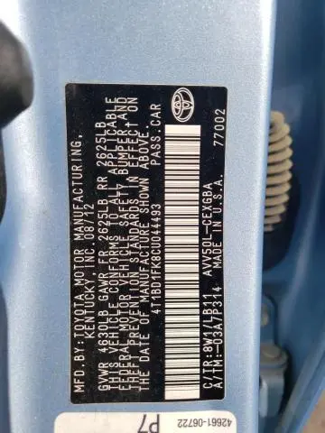 2012 TOYOTA CAMRY HYBRID  