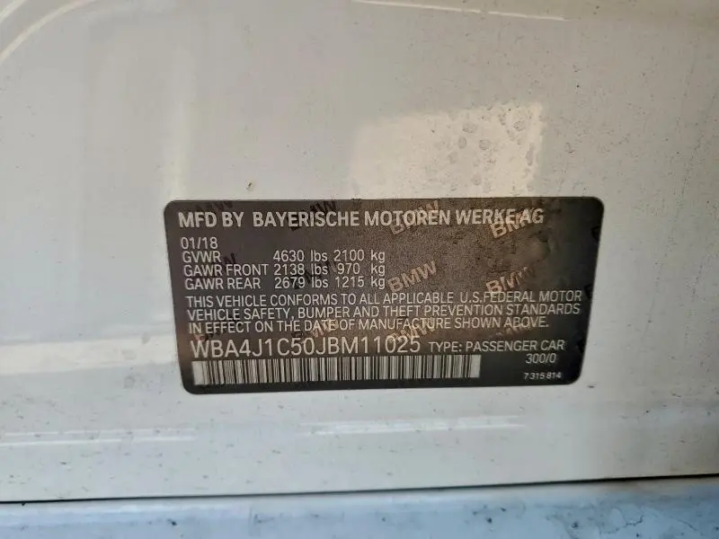 2018 BMW 430I GRAN COUPE  