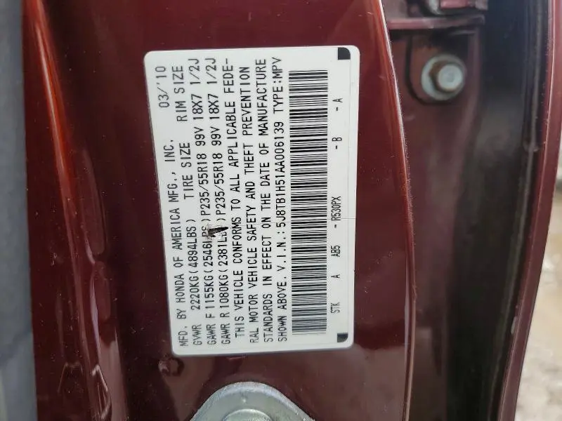 2010 ACURA RDX TECHNOLOGY  