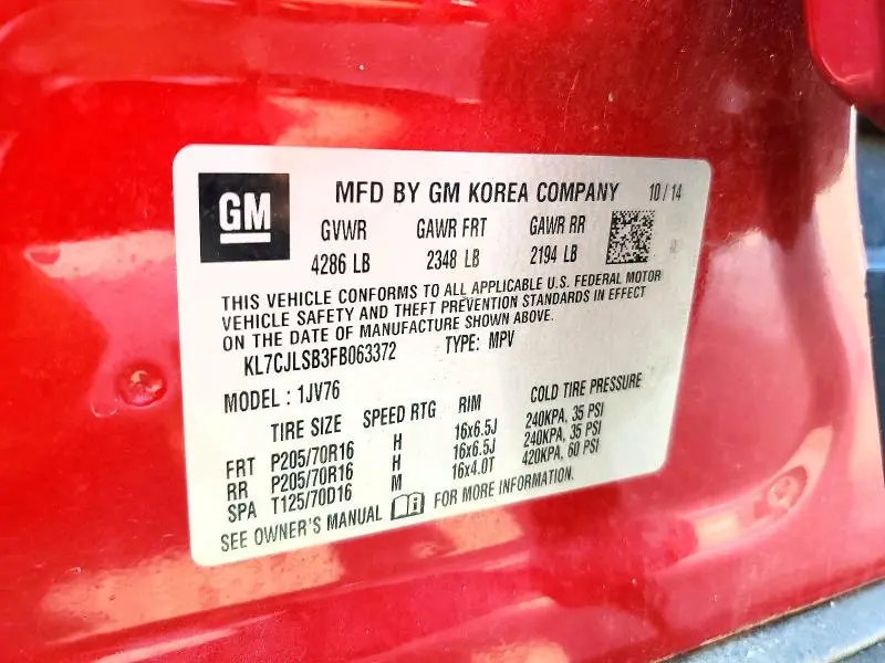2015 CHEVROLET TRAX 1LT  