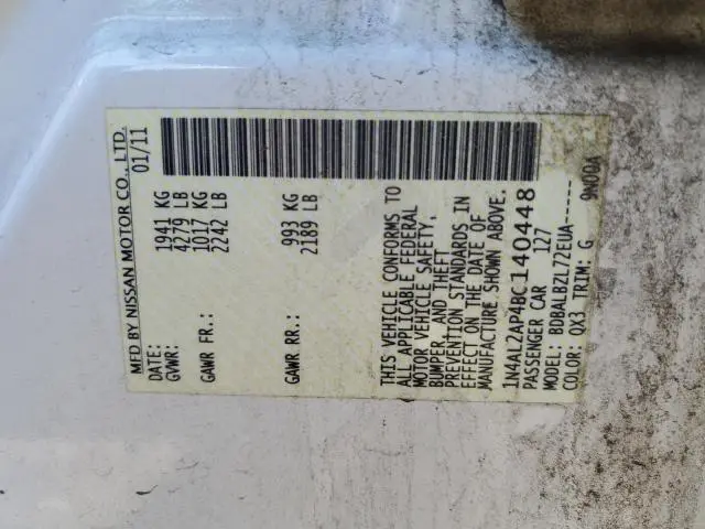 2011 NISSAN ALTIMA BASE  
