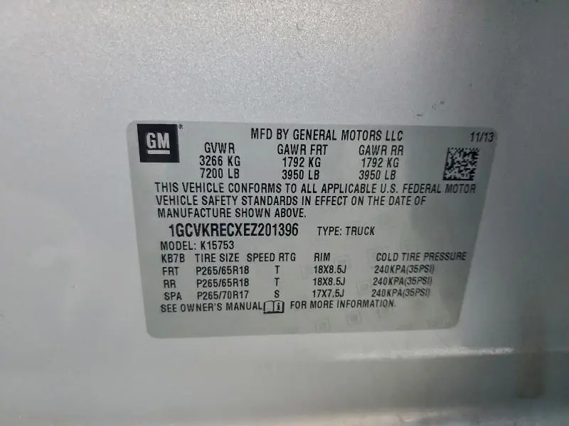 2014 CHEVROLET SILVERADO K1500 LT  