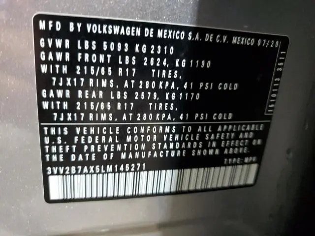 2020 VOLKSWAGEN TIGUAN SE  