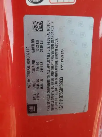 2016 CHEVROLET CAMARO SS