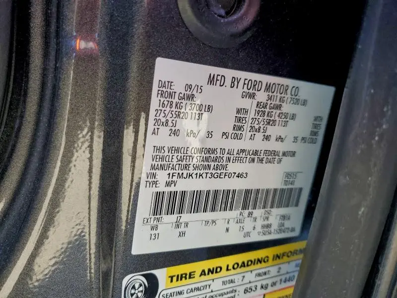 2016 FORD EXPEDITION EL LIMITED  