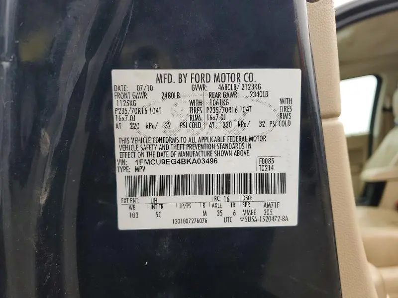 2011 FORD ESCAPE LIMITED  