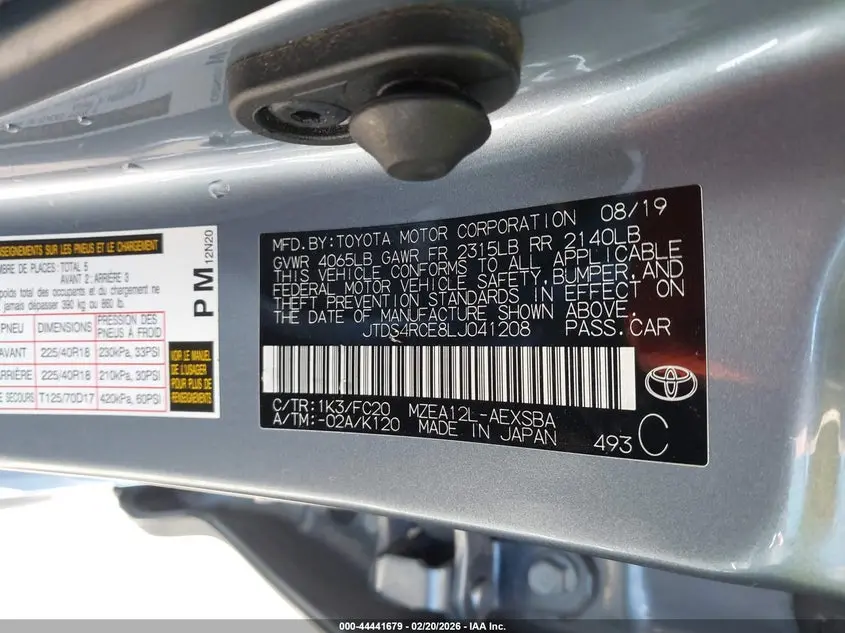 2020 TOYOTA COROLLA SE