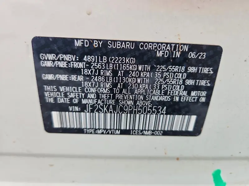 2023 SUBARU FORESTER SPORT  