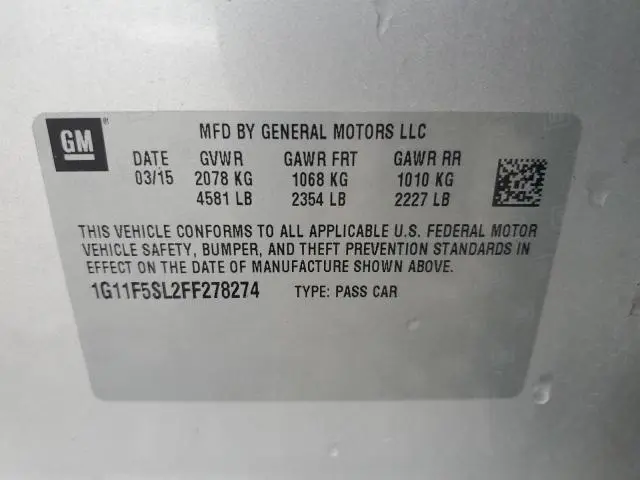 2015 CHEVROLET MALIBU LTZ  