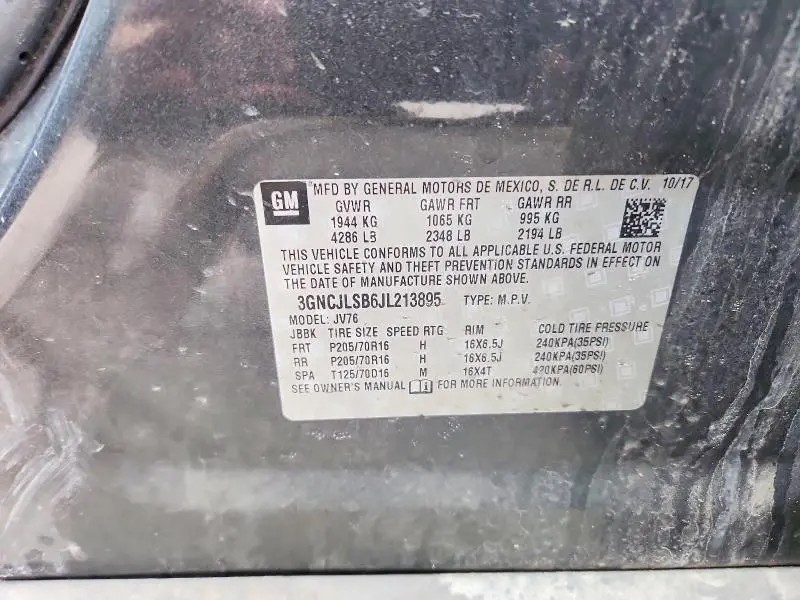 2018 CHEVROLET TRAX 1LT  