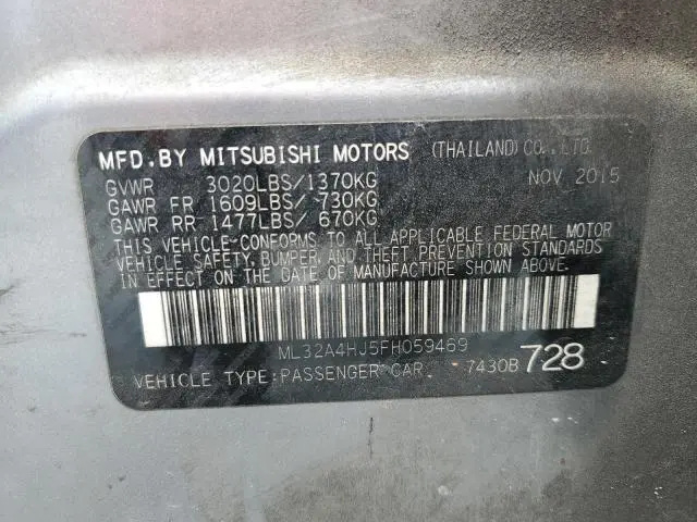 2015 MITSUBISHI MIRAGE ES  