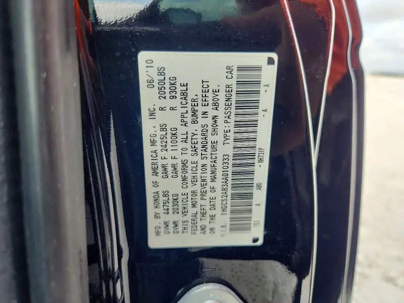 2010 HONDA ACCORD EXL  