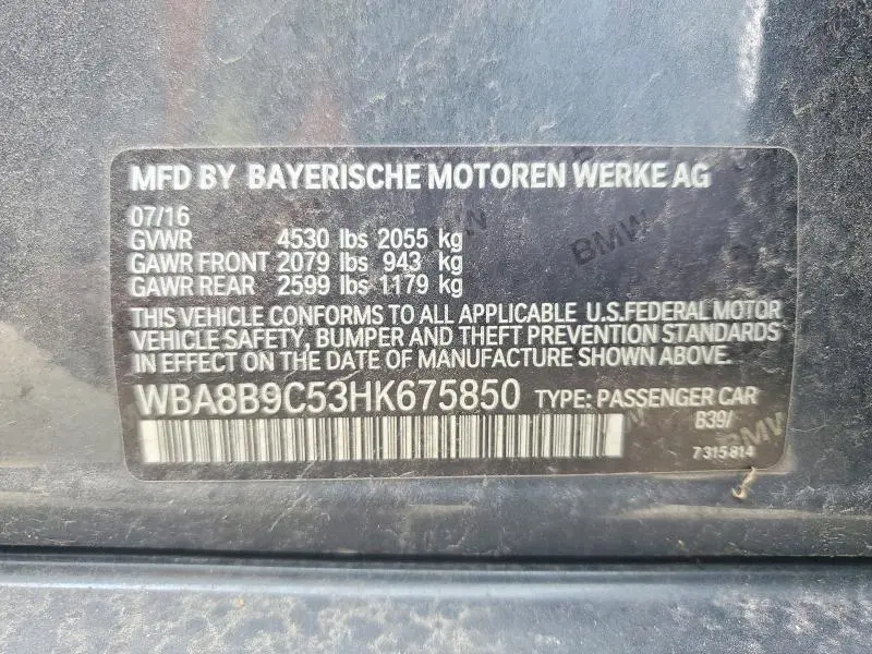 2017 BMW 330 I  
