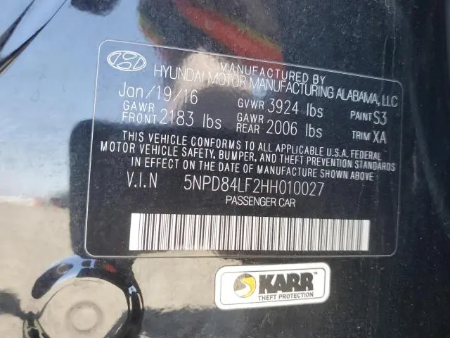 2017 HYUNDAI ELANTRA SE