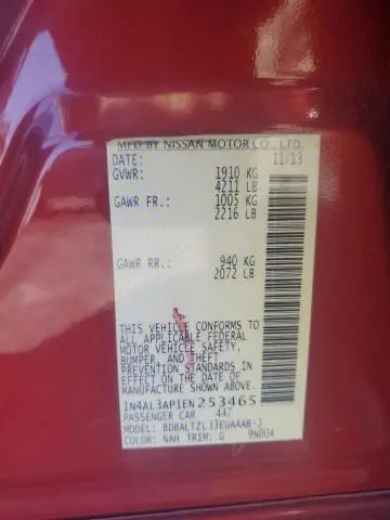 2014 NISSAN ALTIMA 2.5  