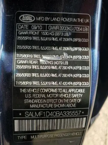 2011 LAND ROVER RANGE ROVER HSE LUXURY  